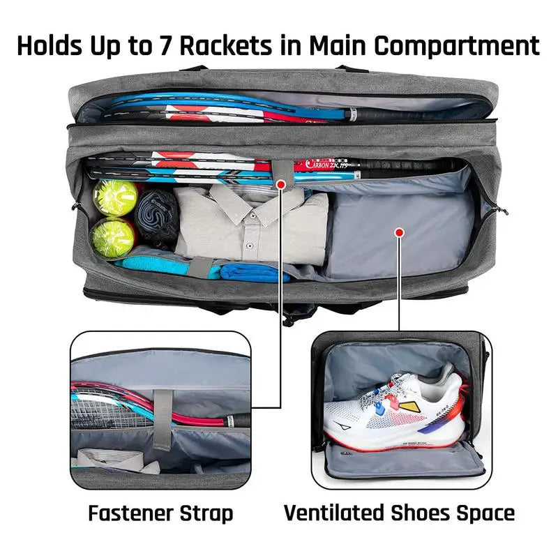 Tennis Bag Tennis Tote Shoulder Bag Raquet Carrier For Balls Pickleball-Paddles Badminton Rackets Large Tennis Gift Bags