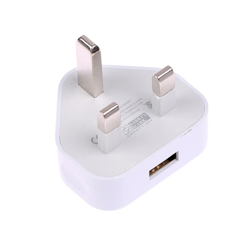 Universal UK Plug 3 Pin Wall Charger Adapter With 1/2 USB Ports Charging For Iphone 11 For Huawei Charging Charger