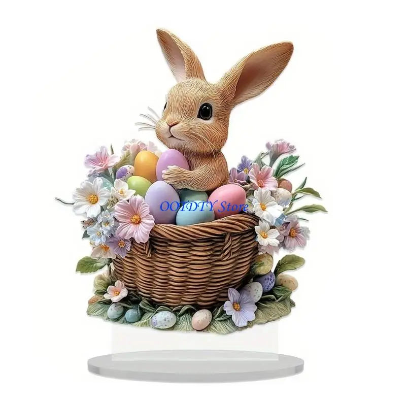367A Easters Eggs Rabbit Statue Shelf Decors Accent,Easters Decors Figurines for Home