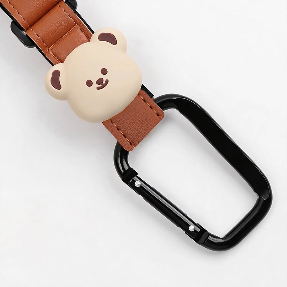 Baby Stroller Hooks Solid PU Stroller Accessories Hanging Hook Chrildren Bicycle Stroller Organizer Accessories Cute Bear Hooks