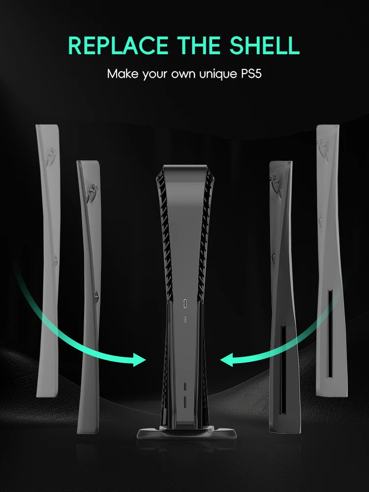 Black Faceplate Cover For PS5 Disc Console Replacement Shell Protective Gaming Accessories