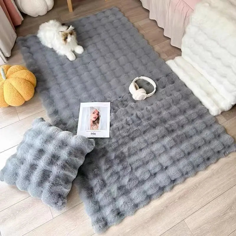 New Bedroom Bedside Carpet Thickened Plush Tatami Floor Mat Drifting Window Mat Living Room Dormitory Winter Rugs Decorating