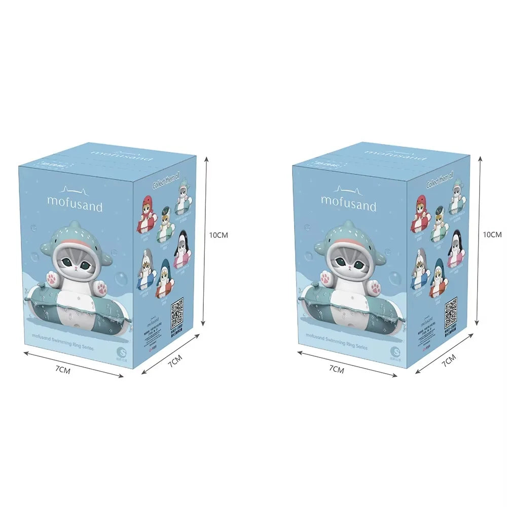 Genuine Mofusand Swimming Ring Series Blind Box Cute Collectible Figurines Desk Car Decor Collection Seal Mystery Box Kid Gifts