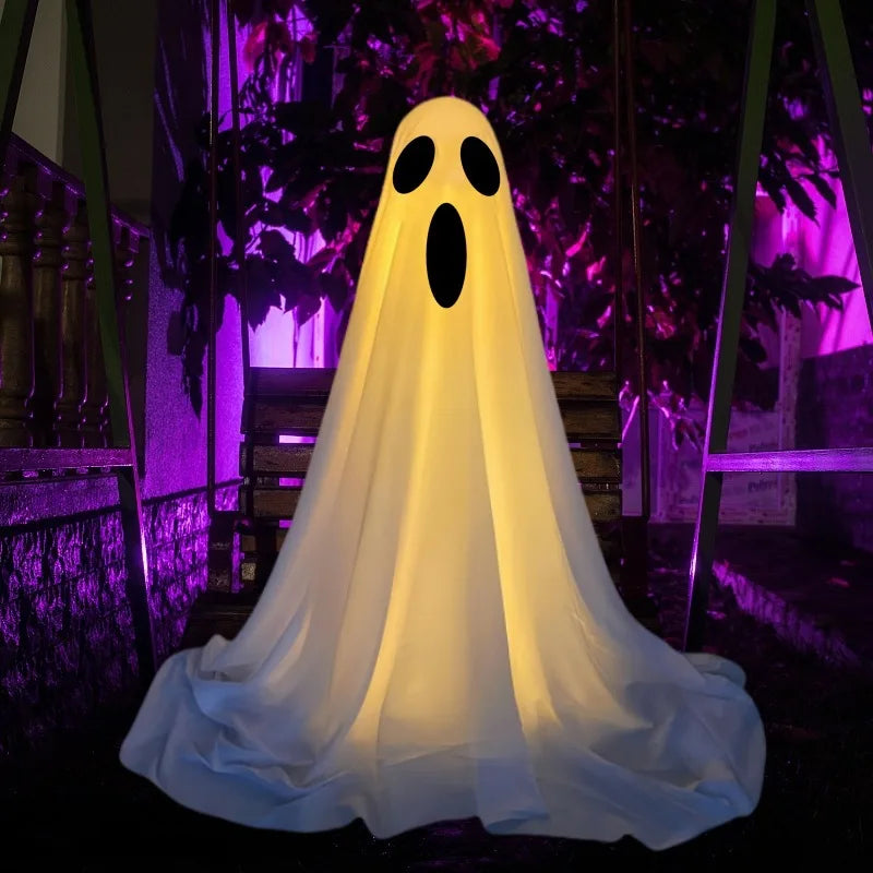 Halloween Standing Ghost Decor With Witch Hat Ghost Spooky Ghost Yard Lawn Home Indoor Party Haunted House Decoration Supplies