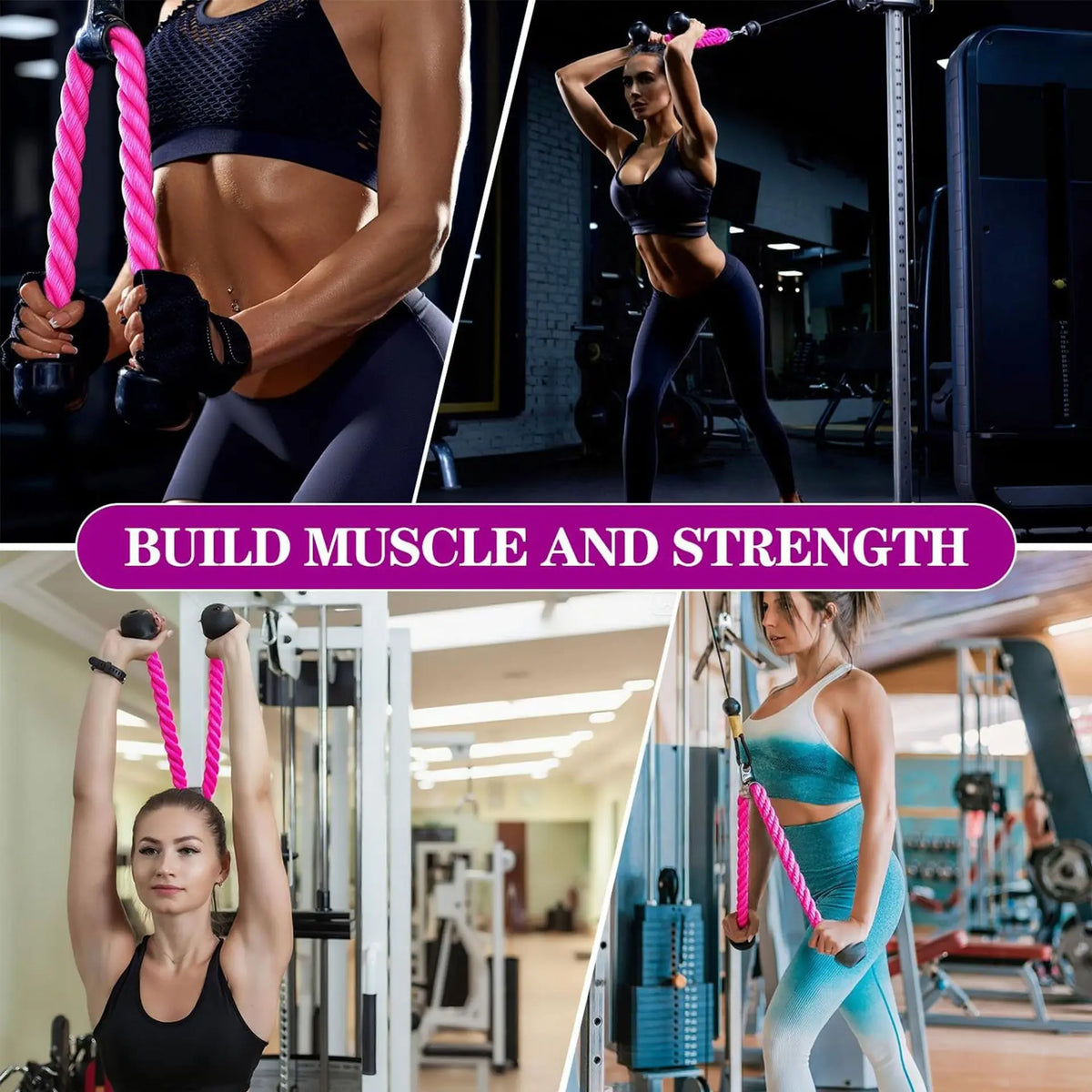Tricep Rope Biceps Training Gantry Frame Equipment Double Head Pull Rope Gym Accessories for Body Building & Strength Training
