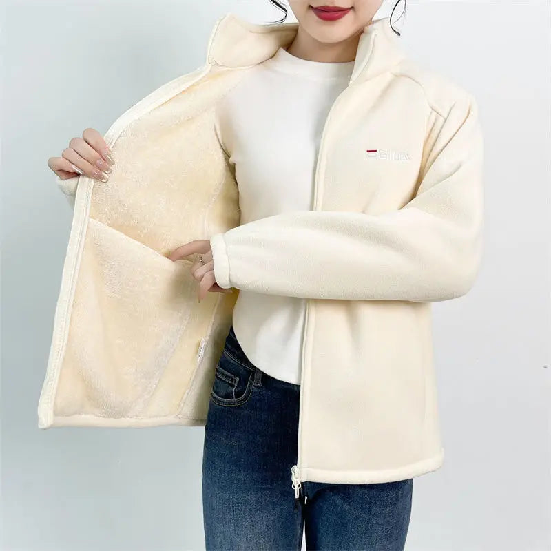 Womens Winter Sports Running Jackets Fleece Hiking Camping Thermal Warm Coat Windbreaker Jogging Coats Winter Clothes