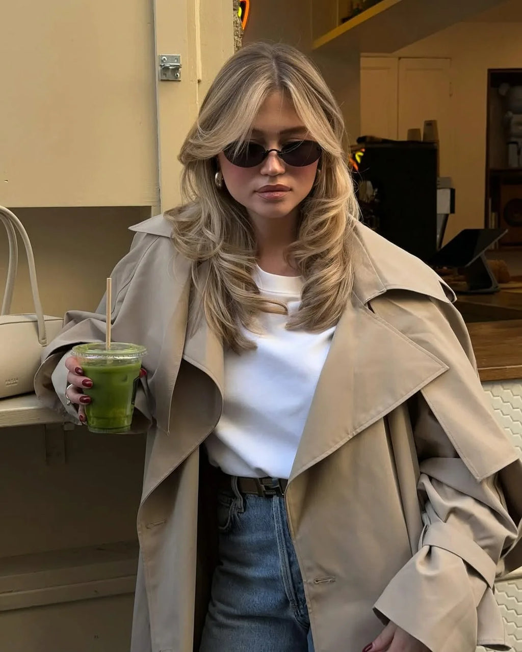 Women Casual Lace Up Long Trench Coat Chic Solid Color Full Sleeve Lapel Windbreaker 2025 New Fashion Loose Commute Jackets