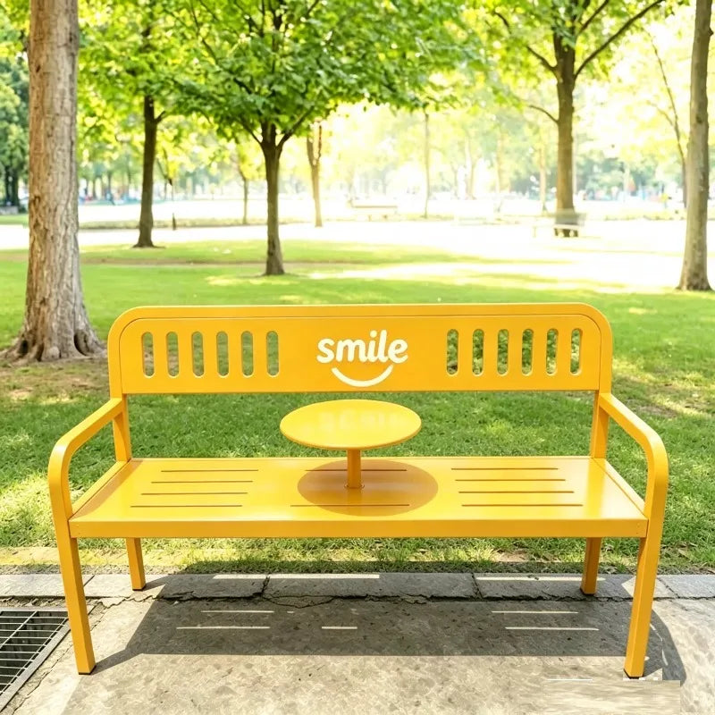 Leisure Patio Benches Backrest Dopamine Patio Benches Rustproof Waterproof Big Balcony Seat Modern Sturdy Outdoor Furniture