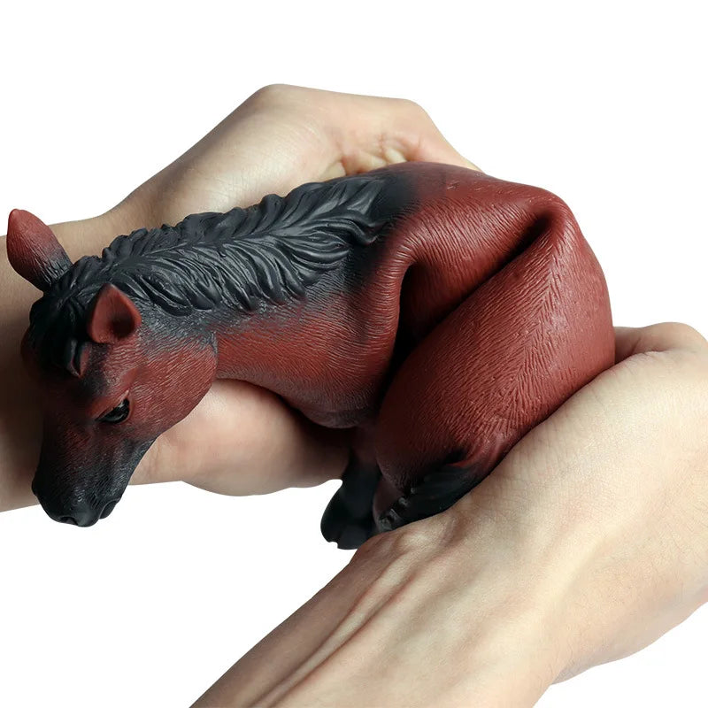 Simulated Wildlife Animal Model Soft Rubber Elephant Tiger Lion Cow Sheep Polar Bear Gorilla Hippo Children's Decompression Toys