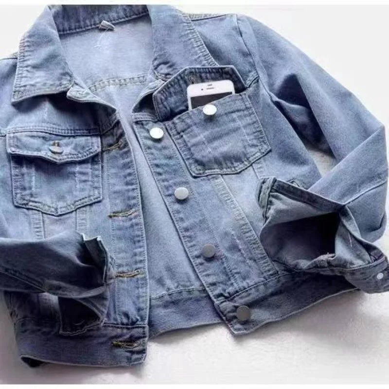 Jacket Coat Padded Jacket Women's Winter Denim Stylish Fleece-lined Thickened Hooded Warm Long Sleeves Cropped New Casual Niche