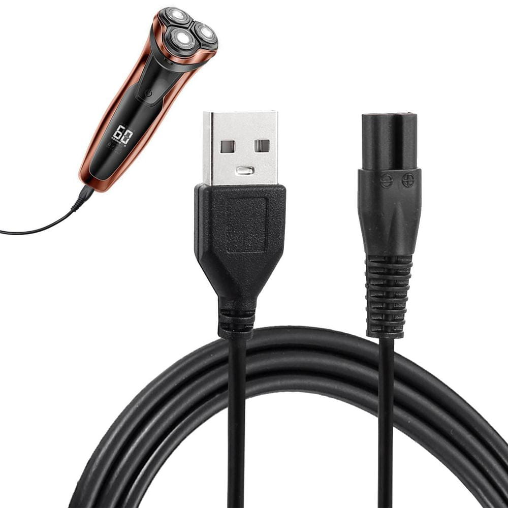 ein goldrosa-schwarzer Elektrorasierer mit USB-Ladekabel für den Meridian-Elektrorasierer-Ersatz.