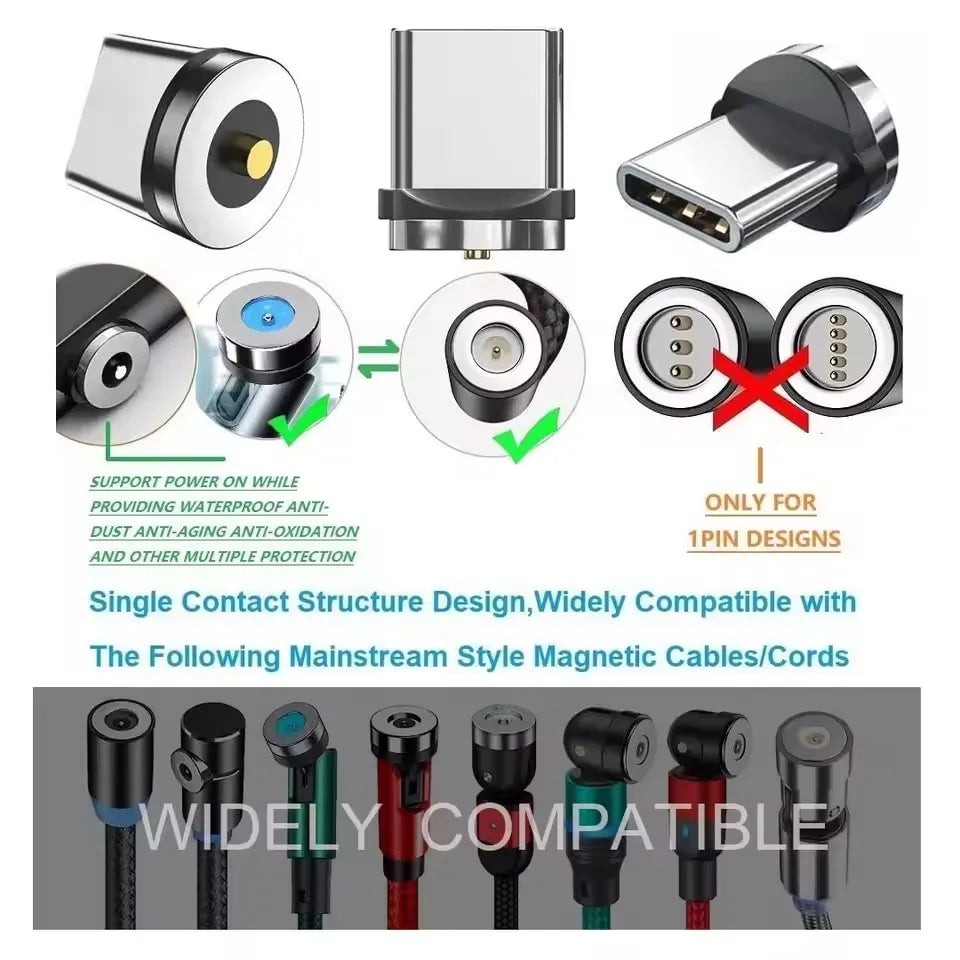 1-10Pcs Magnetic Head Charging Cable Adapter for Android Type C Magnetic Cable Plug Type C Micro USB C Plugs Magnet Charger Plug