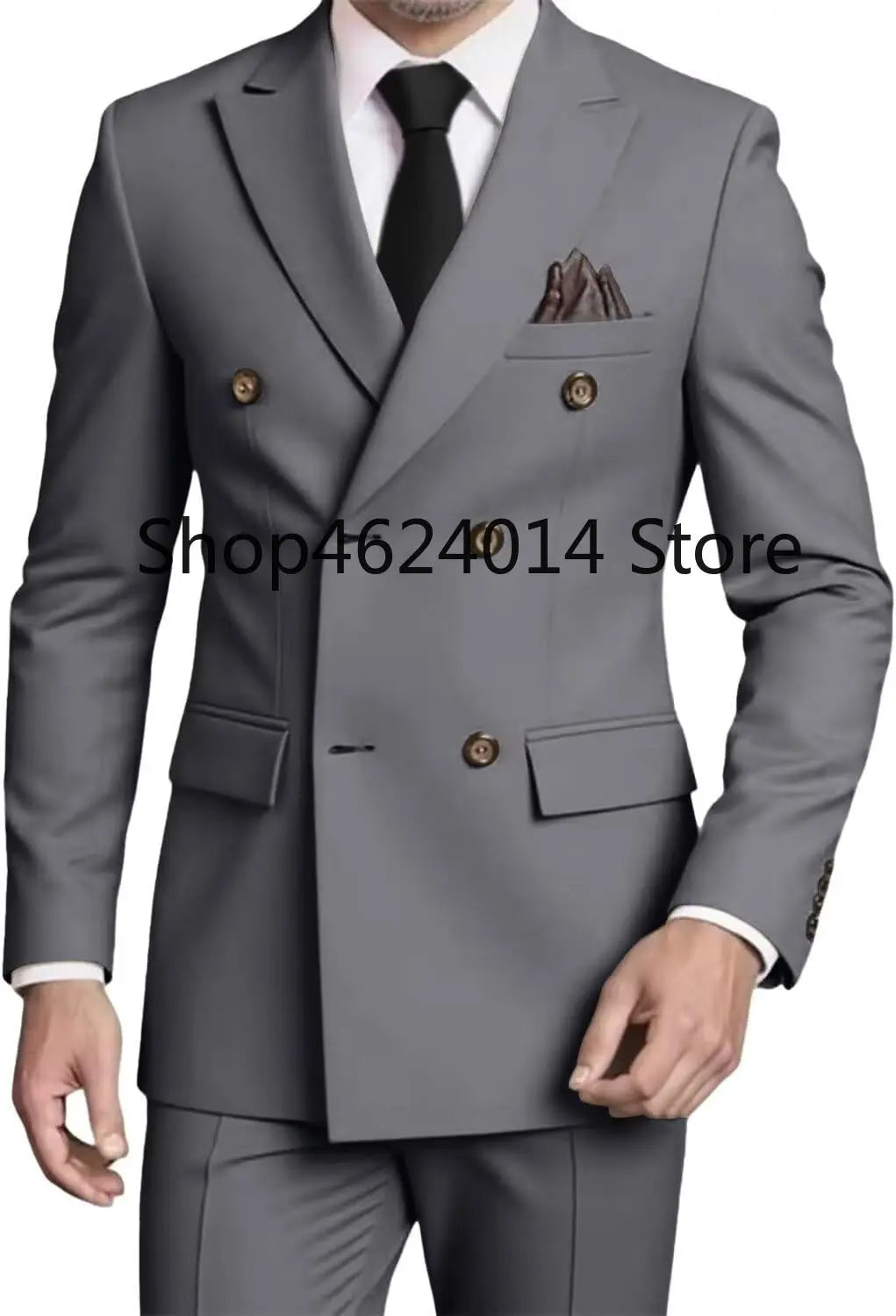 Suits for Men Slim Fit 2 Piece, Mens Double Breasted Suit Tuxedo for Men Wedding Business Prom Formal Suits