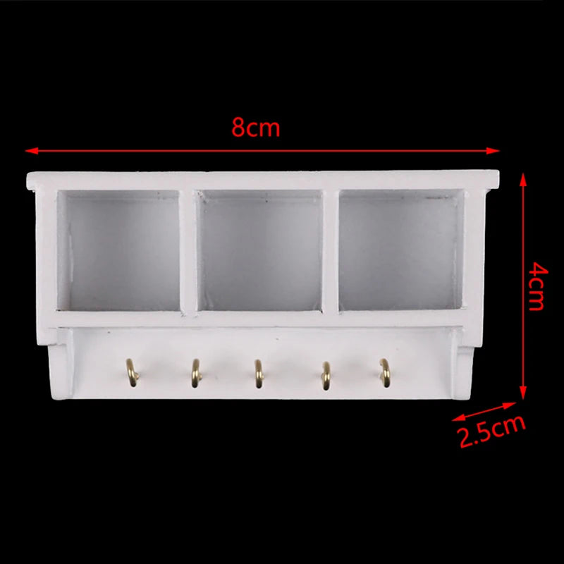 1/12 Dollhouse Miniature Wood White Wall Rack Model Kitchen Furniture Accessories For Doll House Decor Kids Pretend Play Toys
