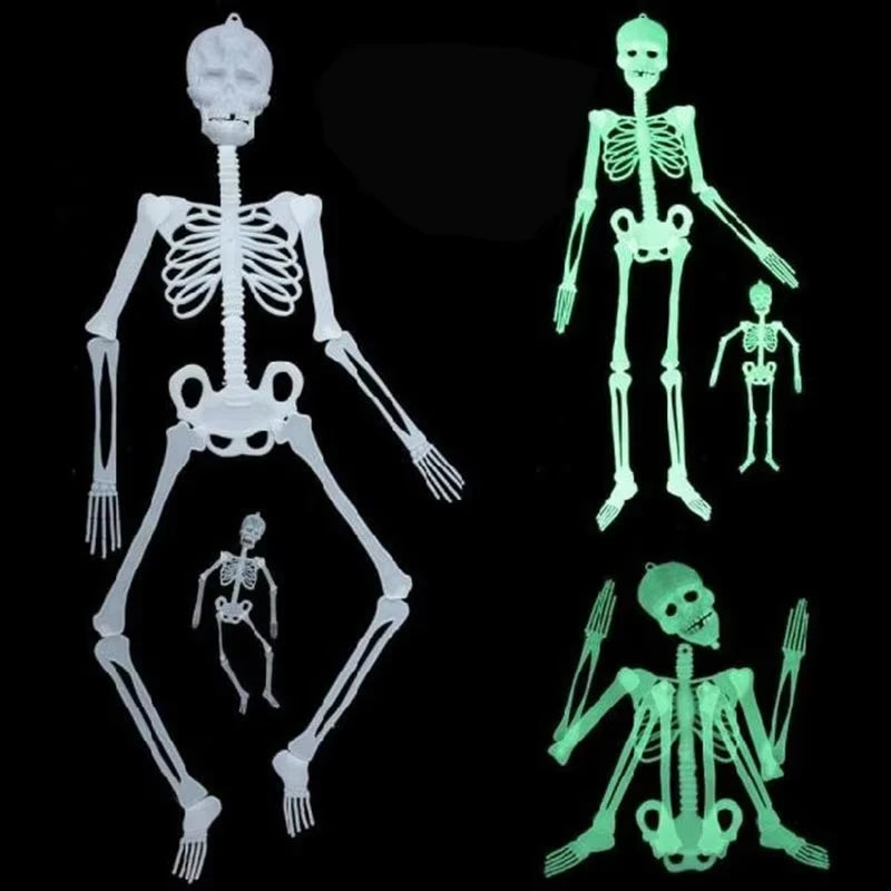 Halloween Luminous Hanging Skeleton Party Decoratio Home Outdoor Yard Garden Movable Ornament Glow In The Dark Fake Skull Design