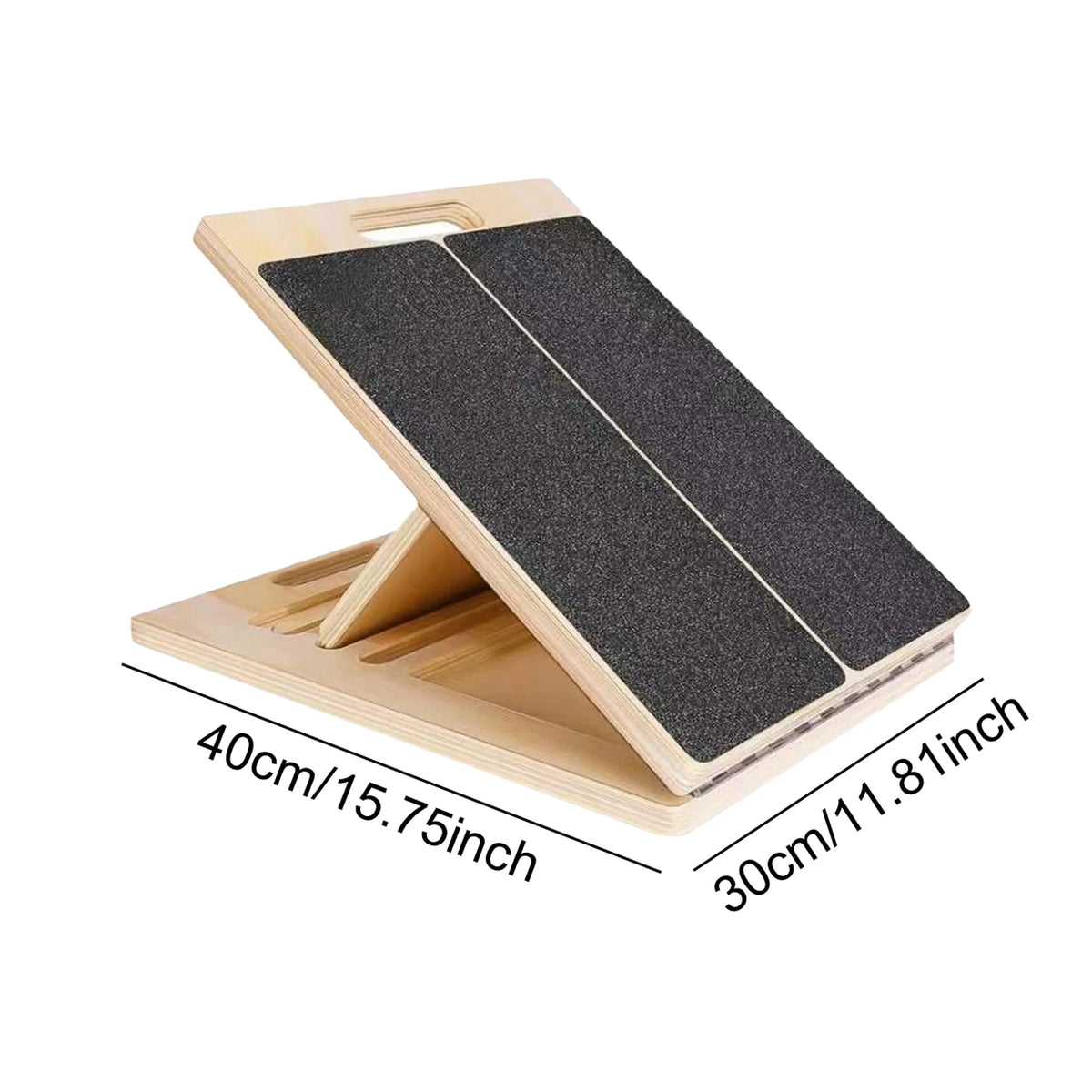 Wooden Slant Board Calf Stretcher Foldable Nonslip Leg Stretch Ankle Exercise Training Equipment for Muscle Building Home Gym