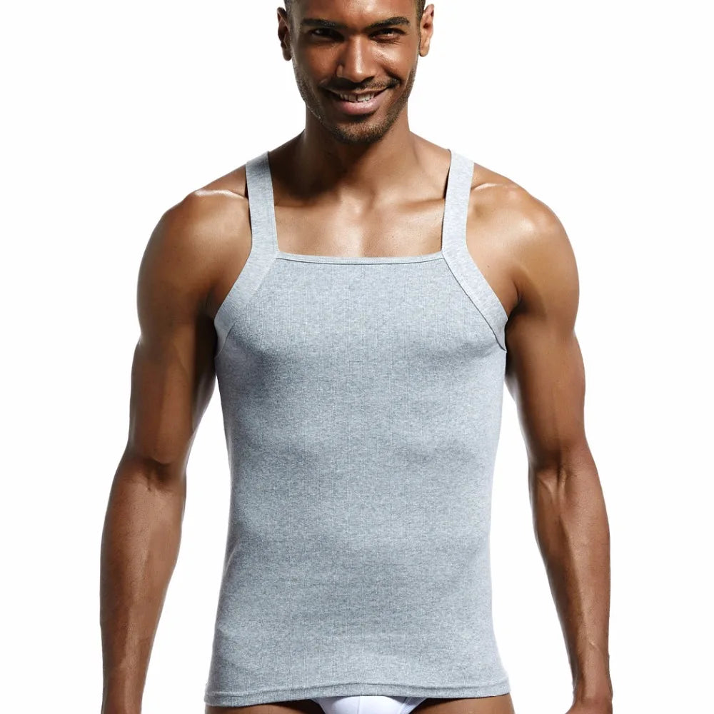 Men's Fashion Vest Home Sleep Casual Men Colete Cotton Tank Top  Solid Cotton Tank Tee Gay  Sexy Top Clothes Sleeveless Garment