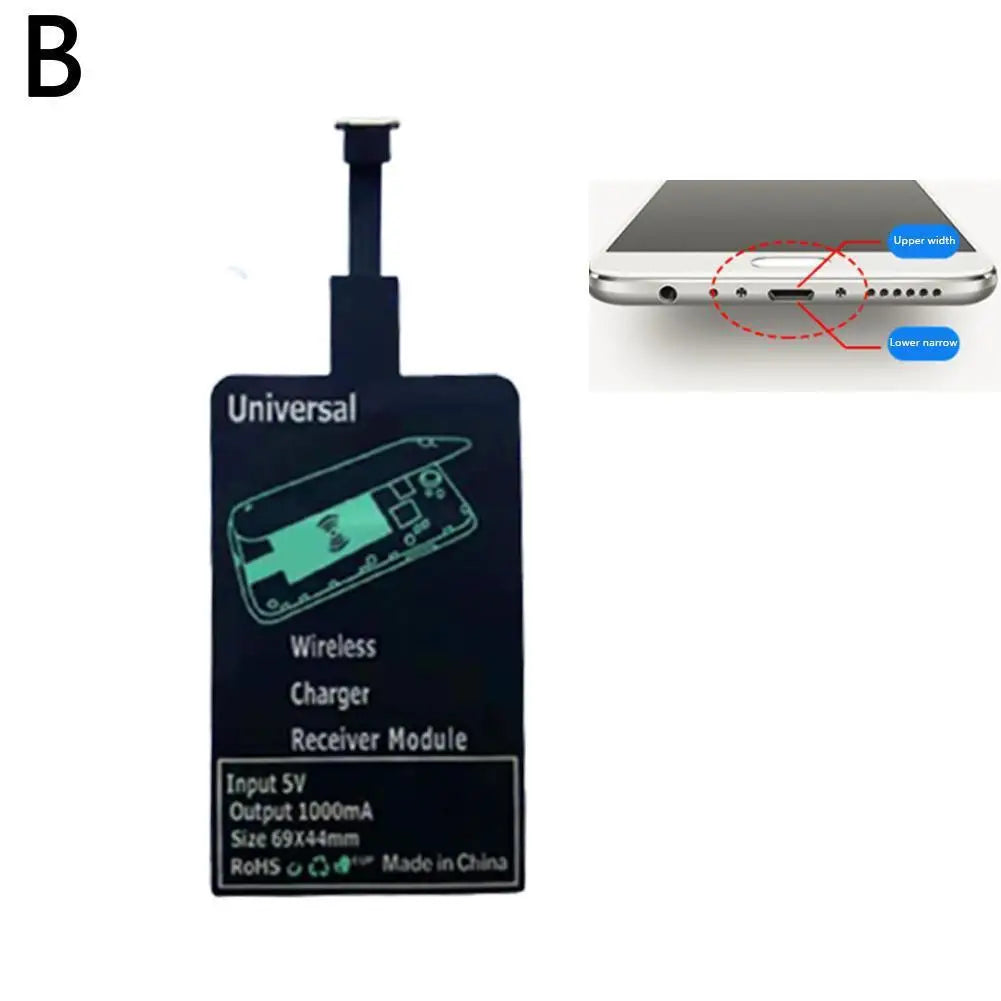 Wireless Charging Receiver Type C Fast Wire Less Charger Self Adhesive Sticker Charging Receiver for Mobile Phone Android Device