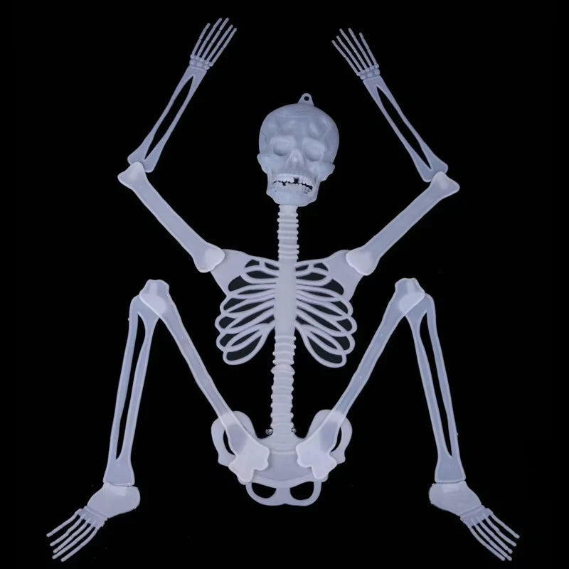 Halloween Luminous Hanging Skeleton Party Decoratio Home Outdoor Yard Garden Movable Ornament Glow In The Dark Fake Skull Design