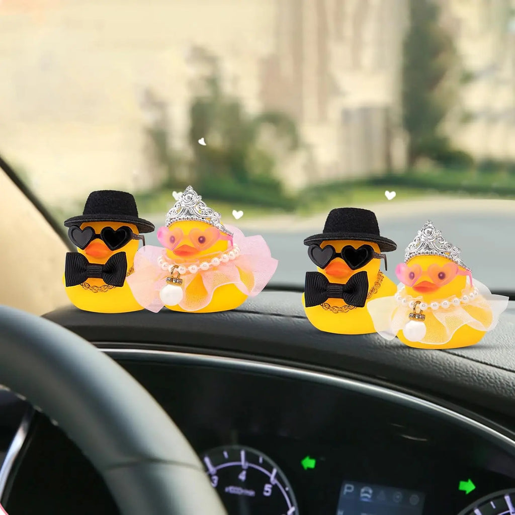 Wedding Little Yellow Duck Bride and Groom Car Dashboard Decoration Valentine's Day Couple Gift Ceremony Home Car Ornaments