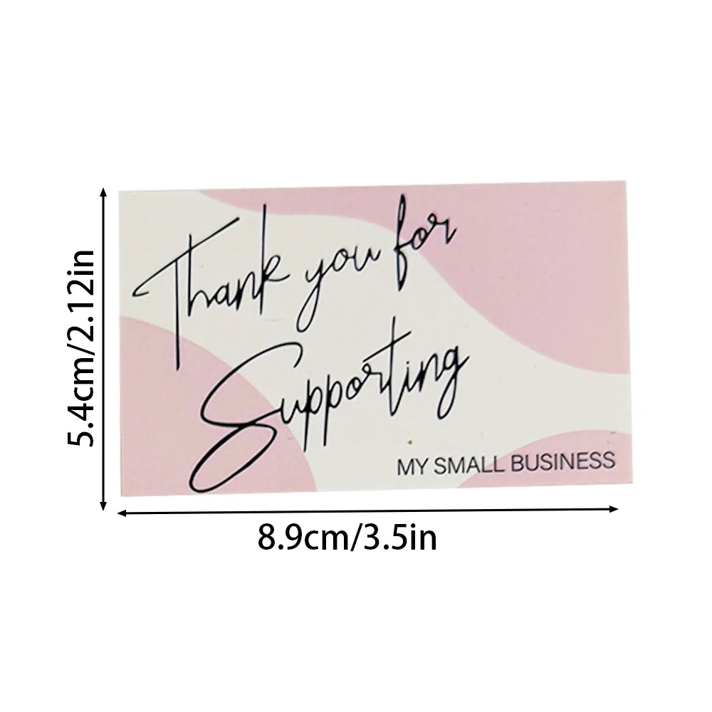 100 Thank You Cards, Small Business Appreciation Gift Cards, for Small Business Supplies, Wishing You a Wonderful Day Cards