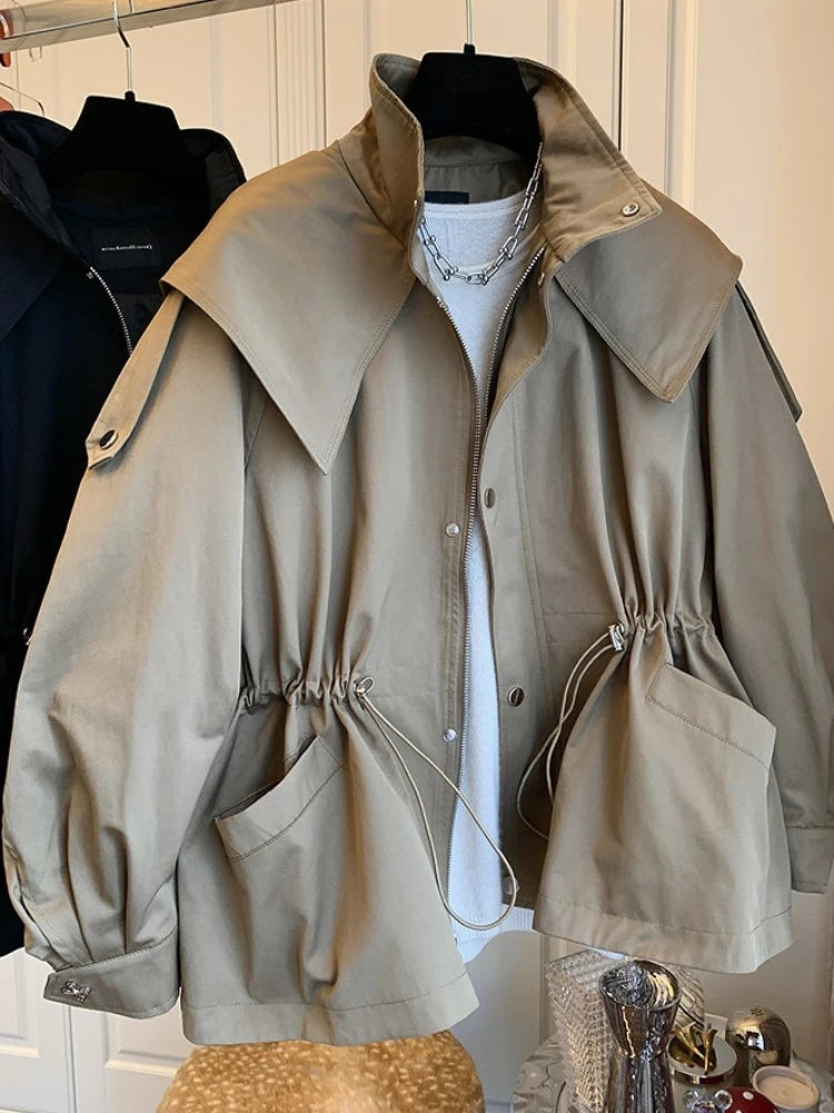 Women Jacket Korean Design Trench Loose Style Casual Windbreaker Coat Women's Spring and Autumn Outwear