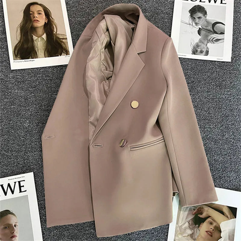 Small Blazer Women's 2025 Spring Autumn New Korean Style Loose Double-breasted Top