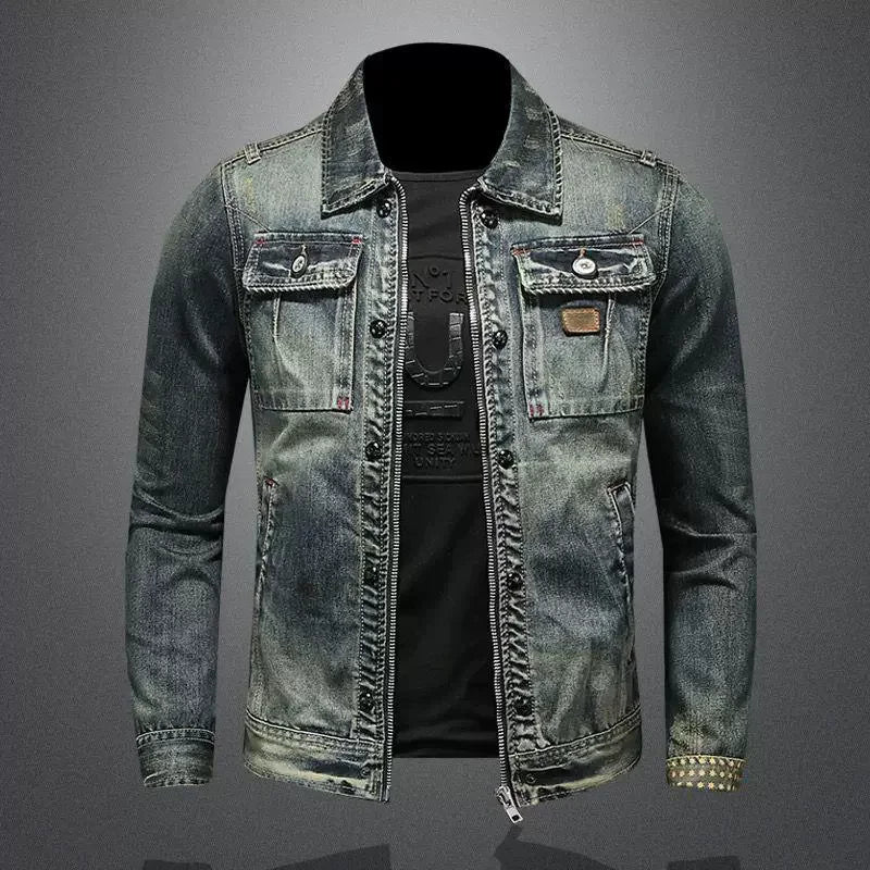 2025 new denim jacket manFashion Trench Coat Trend Jacket Men's Casual jackts men classic style denim Coat male Outwear Trendy