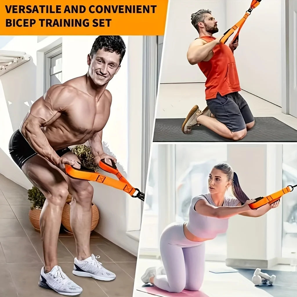Stretching Strap Set - 5 Heavy-Duty Stretching Straps, Adjustable Weight/Size with Foot Pads, Stretching Strap Auxiliary Straps - Home Gym Strength Training, Pull-Up Suspension Straps, Universal Heavy-Duty Resistance Bands, A