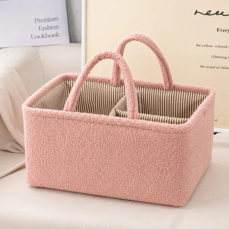 Baby Diaper Organizer with Removable Divider Large Capacity Storage Basket for Nursery Clothes Toys Wipes Baby Essentials