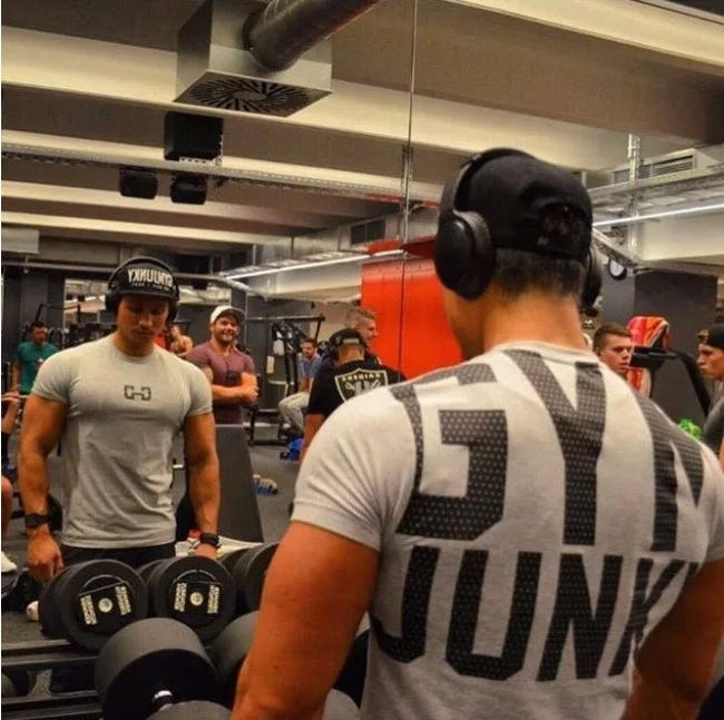 Men's Fashion T Shirt Men Tops Summer Fitness Bodybuilding Clothes Muscle Male Shirts Cotton Slim Fit Tees