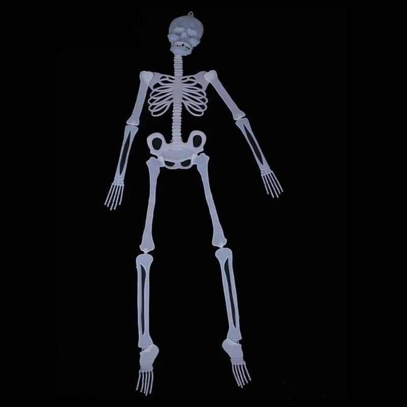 Halloween Luminous Hanging Skeleton Party Decoratio Home Outdoor Yard Garden Movable Ornament Glow In The Dark Fake Skull Design