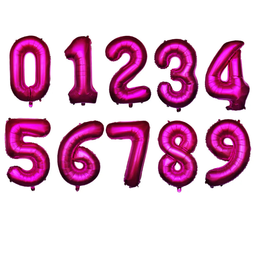 boy Girl Birthday Balloons 32inch Purple Number baloon 1 2 3rd Birthday Party Decoration Kids anniversaire 9/1/3 years old