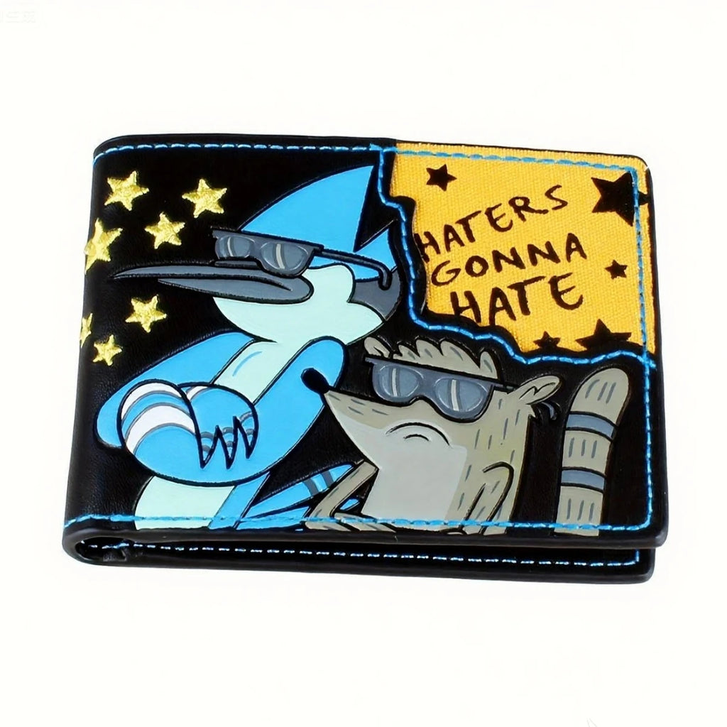 Cartoon Leather Wallet for Men |   Boy's Wallet |   "Those Who Hate Will Hate" Embroidery |   Ideal Choice for Holiday Gifts