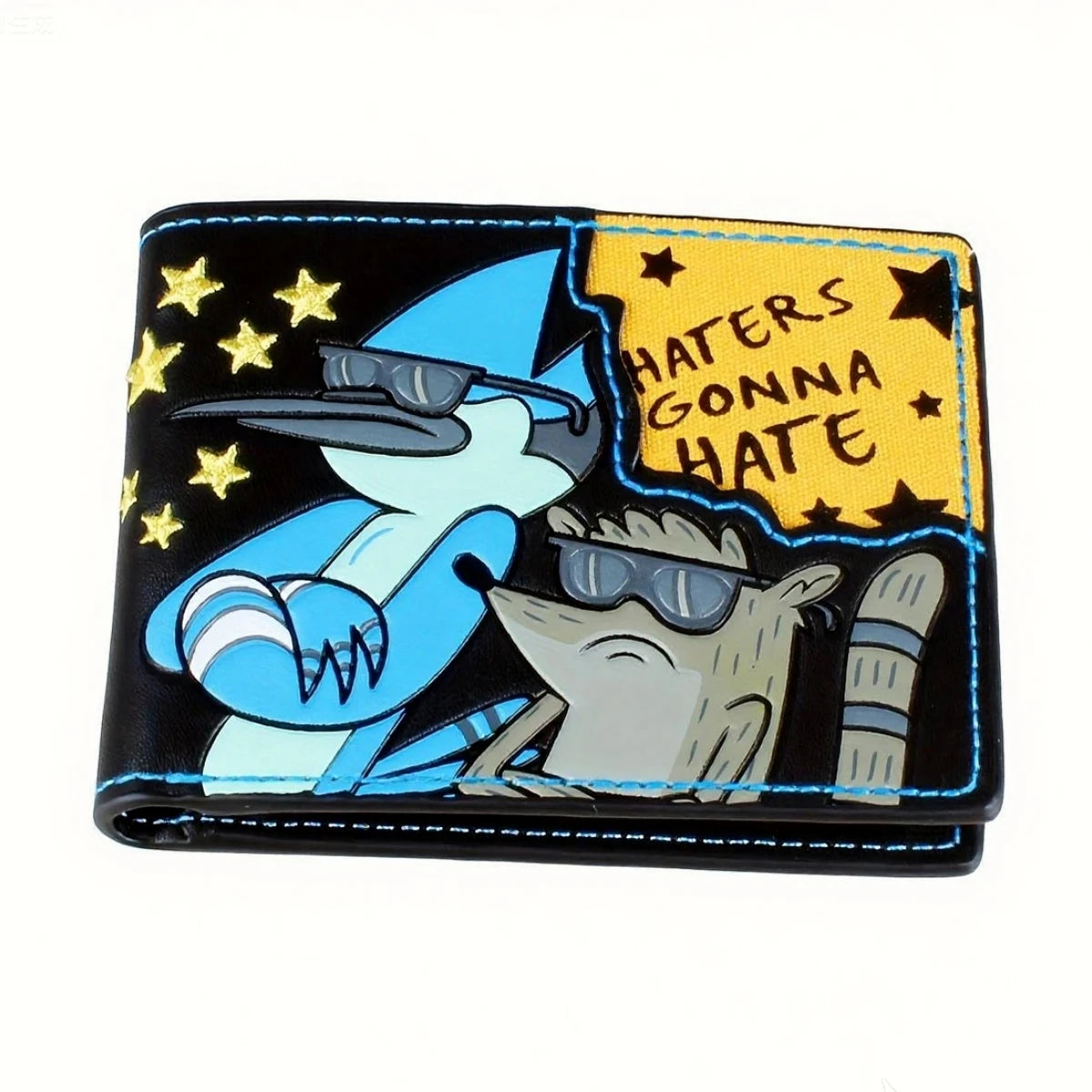 Cartoon Leather Wallet for Men |   Boy's Wallet |   "Those Who Hate Will Hate" Embroidery |   Ideal Choice for Holiday Gifts