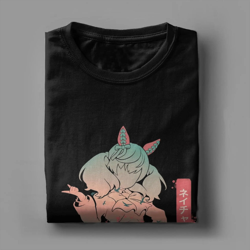 Men's T-Shirts Nice Nature Uma Musume Anime Novelty 100% Cotton Tee Shirt Short Sleeve  T Shirt Crew Neck Tops New Arrival
