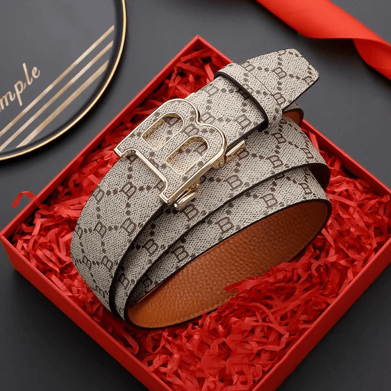 2025 Business Men belt Casual Fashion Luxury Designer Famous Brand Automatic B Buckle men belts Leather Belt for Men Male Jeans