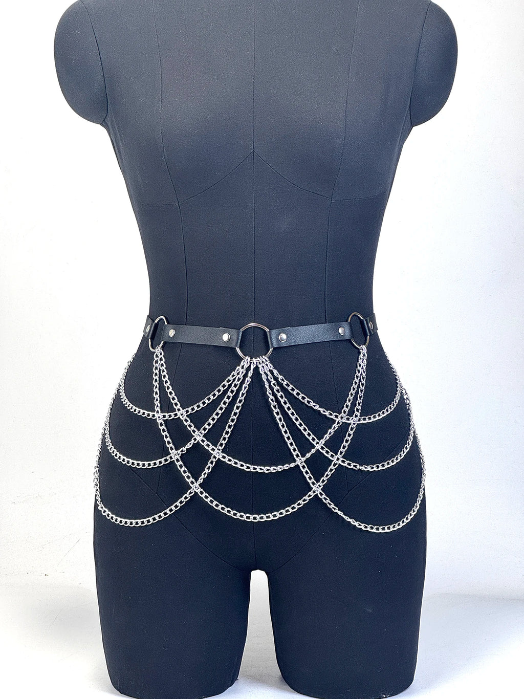 Women Fashion PU Leather Belt  Street Style Adjustable Garter Belt Cool Punk Gothic Exotic with Leg Jeans Decorative Accessory