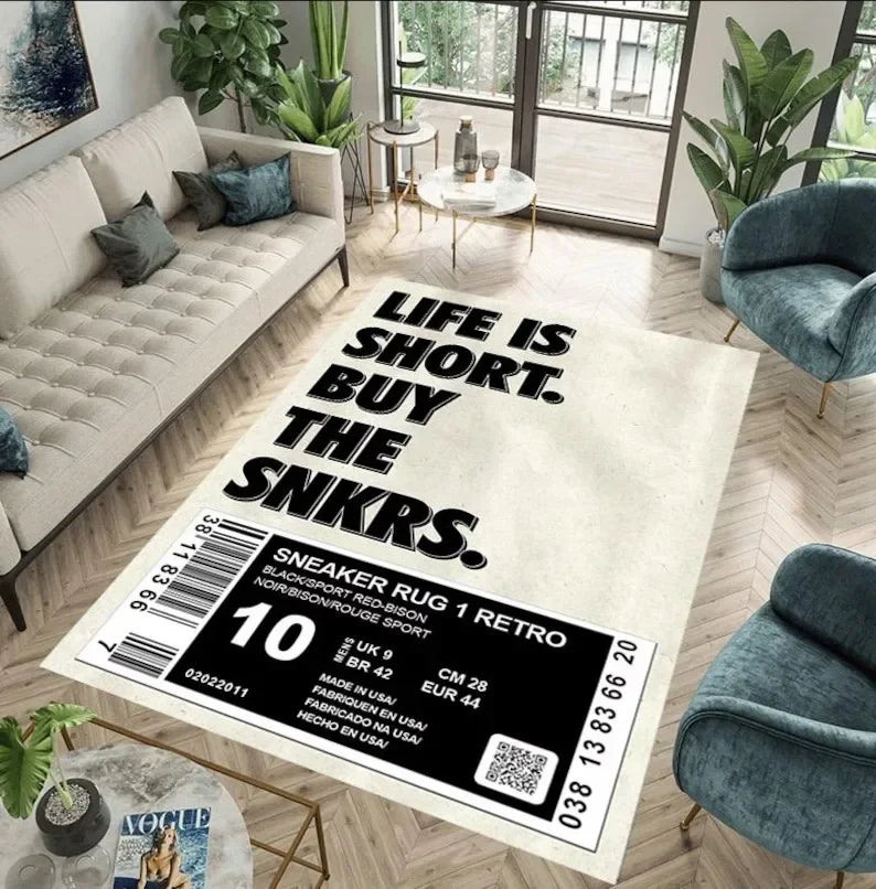 Sneaker Rug Bedroom Decor Carpets Leisure Area Carpet Sofa Soft Floor Mat Bedside Non-slip Rugs Doormat Birthday Gift for Him