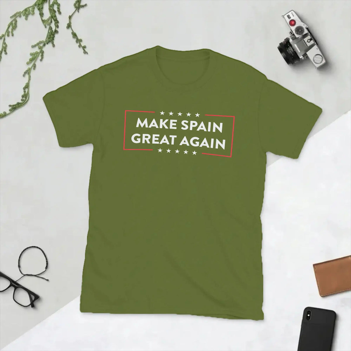 Men's Make Spain Great Again T Shirts  100% Cotton Clothes Funny Short Sleeve O Neck Tees Gift Idea T-Shirt