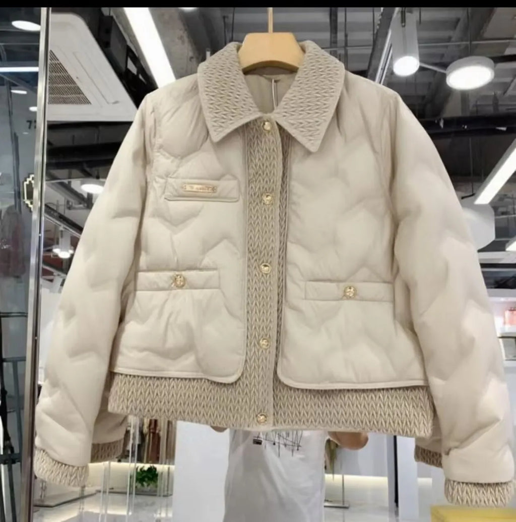 Women Cotton Padded Coats Autumn Winter Lightweight Fashion Turn-down Collar Quilted Jacket Outerwear Female Warm Overcoats