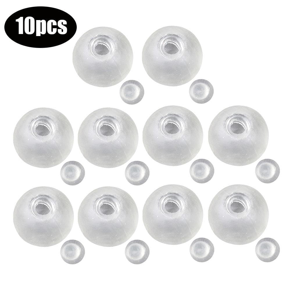 Des embouts d’écouteurs en silicone translucide, transparents, de tailles variées, complètent le jouet antistress sensoriel fait main en forme de balle molle.