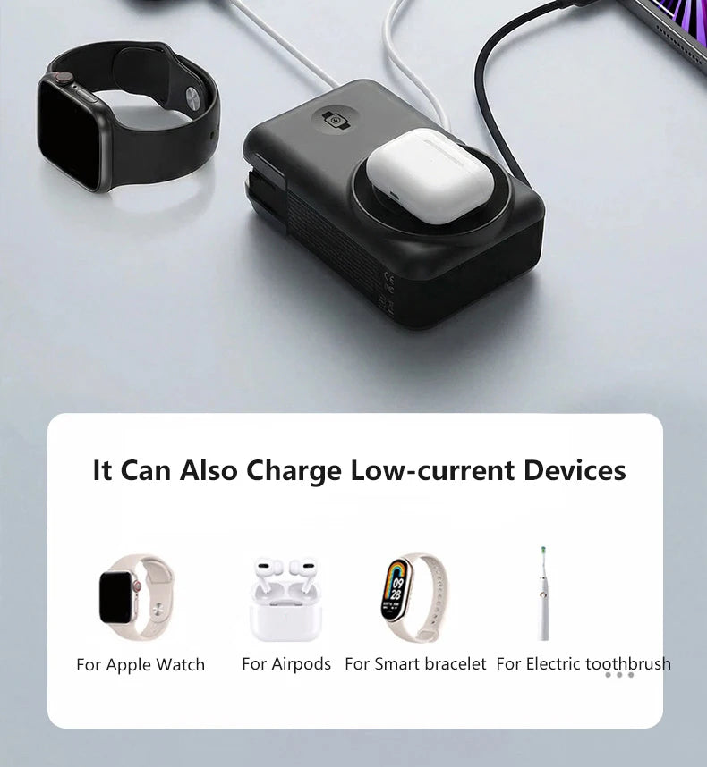 65W GaN USB C Wall Charger Power Bank 10000mAh Qi2.2 25W Magnetic Wireless Fast Charger for iPhone 17 16 iWatch Laptop Powerbank