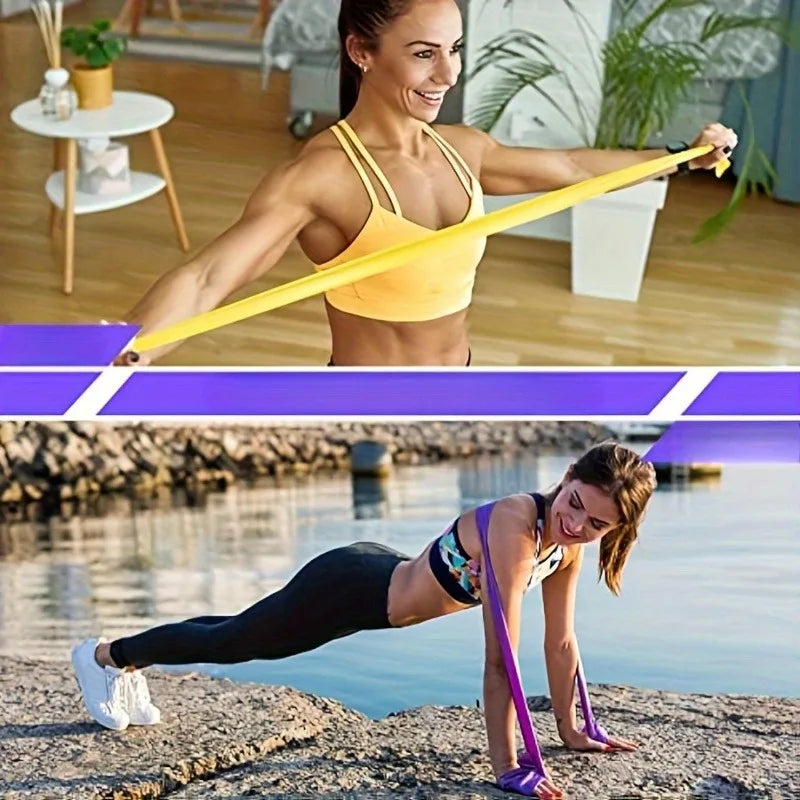 5 Level Yoga Resistance Bands Set 5 Pieces Elastic Workout Bands For Strength Training Pilates Stretching Home Fitness Exercise