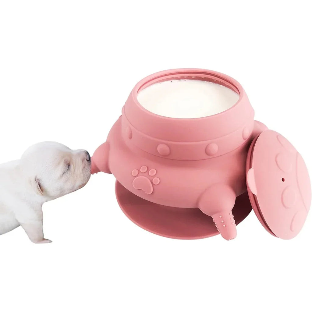 Newborn Puppy and Kitten Feeder, Milk Feeding Bowl – 4-Nipple Design for Easy Nursing of Small Pets