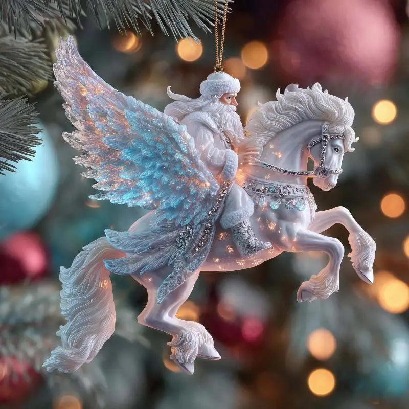 Animal Christmas Ornaments 2D Flat Acrylic Seasonal Decoration Hangable Holiday Decorations For Xmas Tree Hanging Pendant Decor