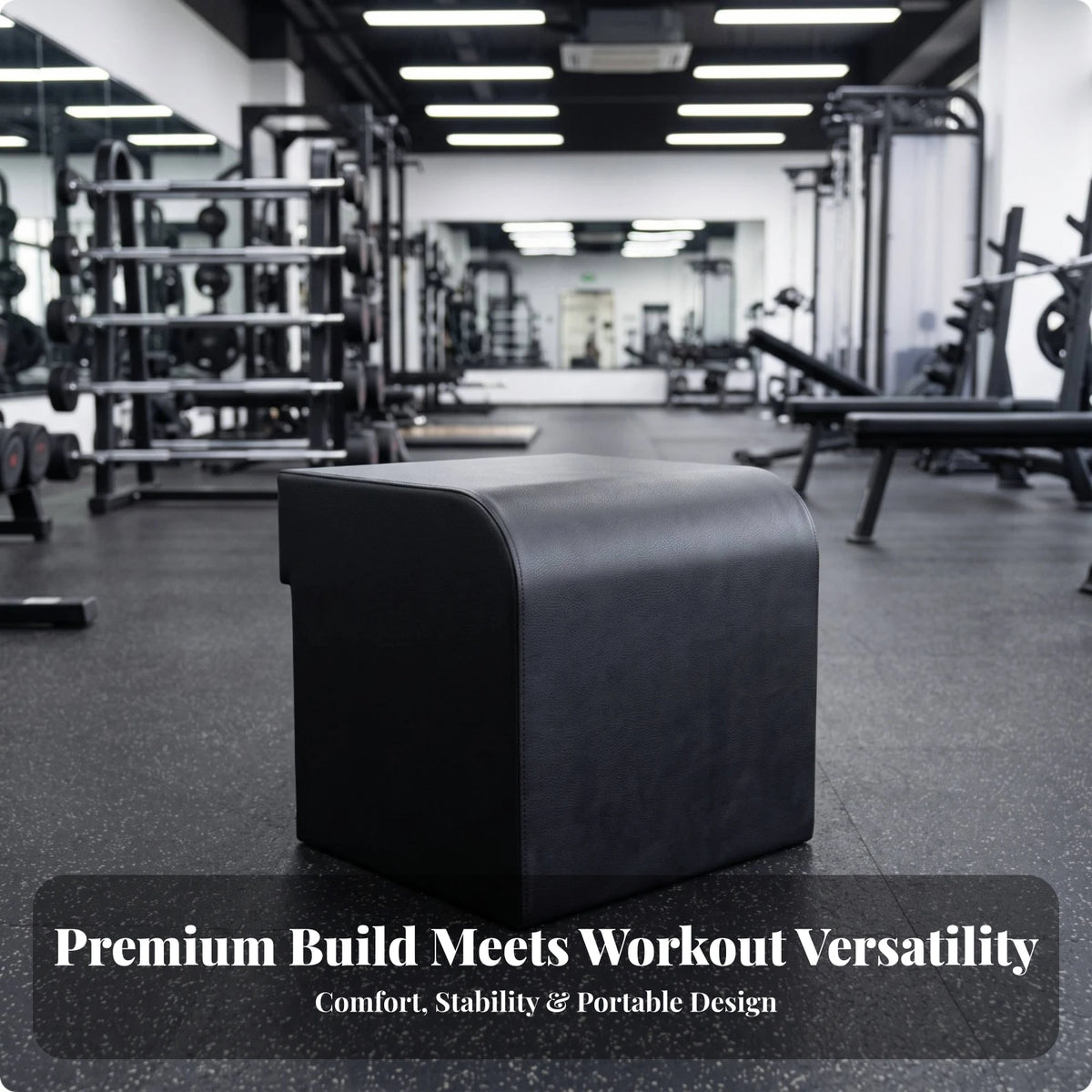 Hip Thrust Box with Padded Top Compact Hip Thrust Box Fitness Equipment Anti-Slip for Home Gym