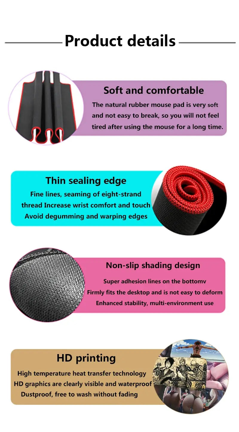 tapis de souris en caoutchouc naturel noir avec bordure rouge et graphismes mignons de chiot en impression HD, conçu pour un grand usage sur bureau dans un endroit ventilé.