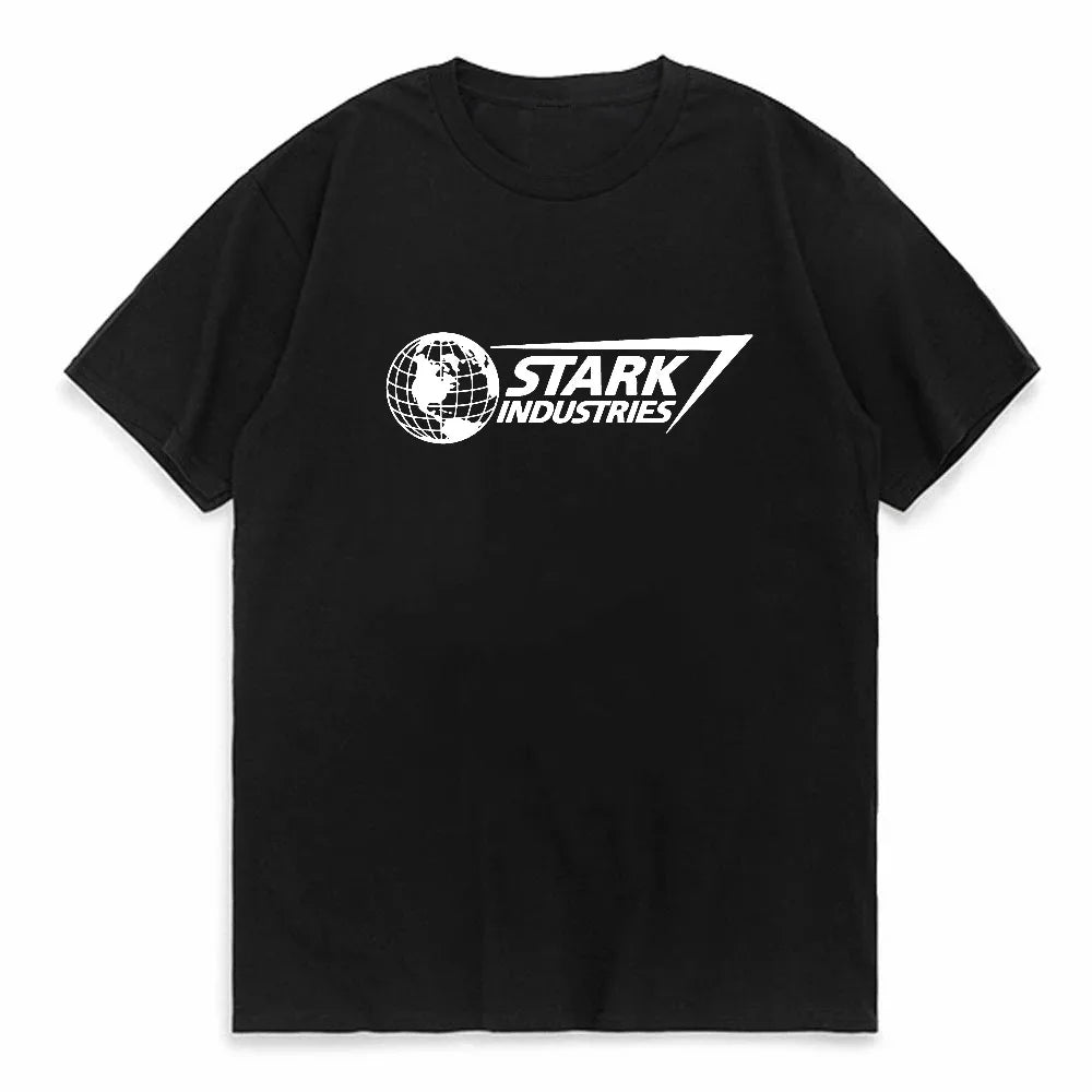Men's and Women's T-shirts Iron Man Stark Industries Summer American Spring and Autumn Oversized Sporty Short-sleeved