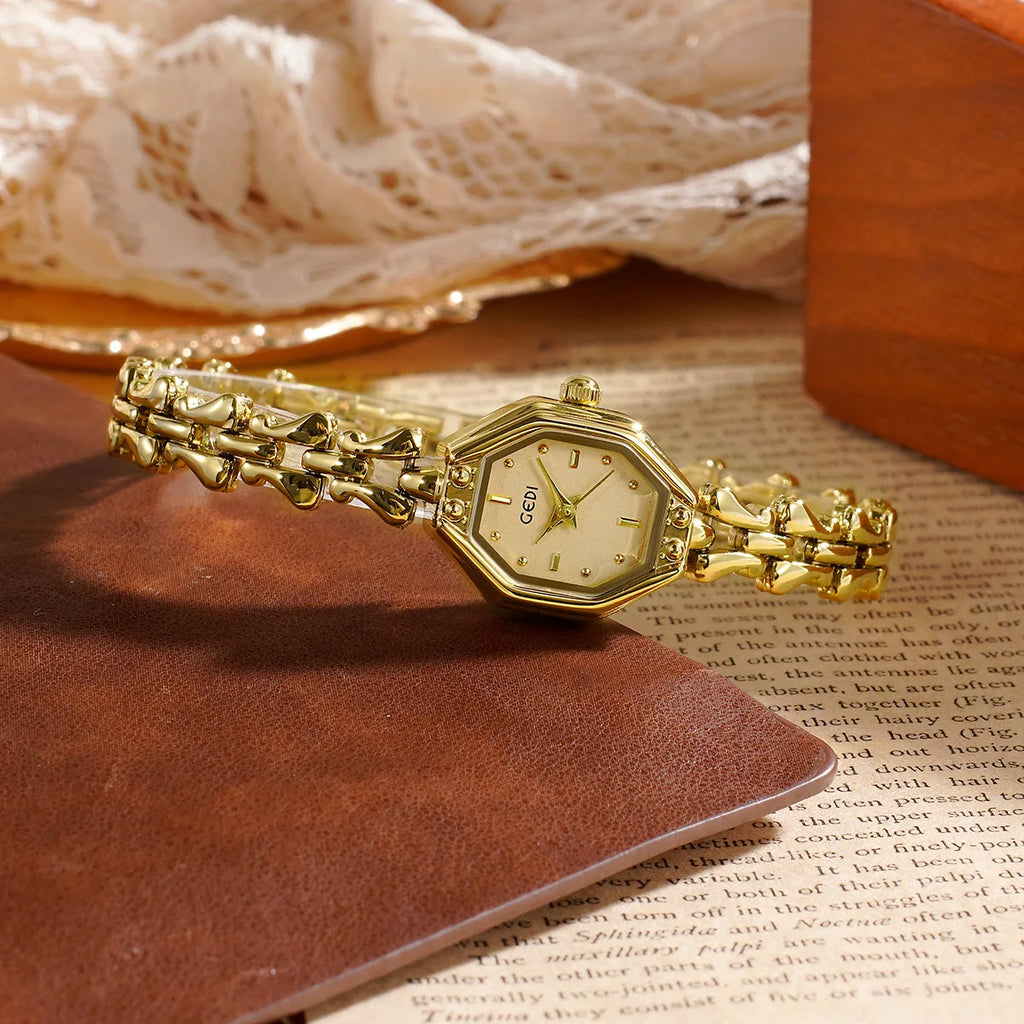 GEDI Brand Ladies Watches Are Exquisite Light Luxury Retro Metal Bracelets High-End Waterproof Women Fashion Quartz Wristwatches
